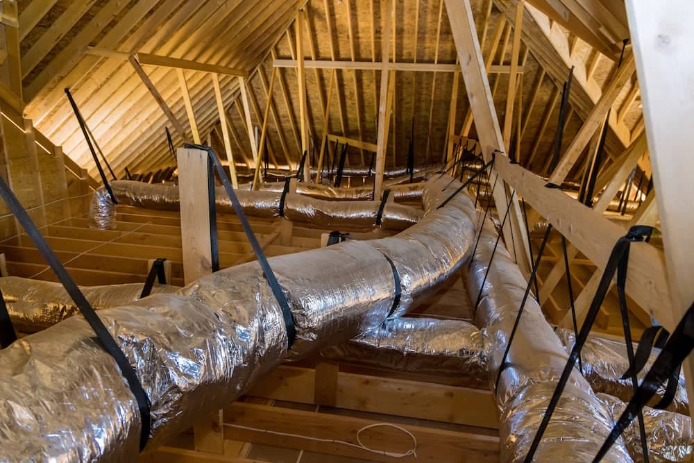 Insulated HVAC ductwork installed in a Phoenix building — commercial HVAC service